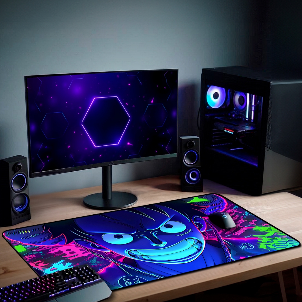 Mouse Pad Gamer On piec Antiderrapante Grande 70x35 80x35 90x40 90x50 cm Anime Borda Costurada
