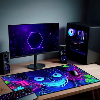 Mouse Pad Gamer On piec Antiderrapante Grande 70x35 80x35 90x40 90x50 cm Anime Borda Costurada