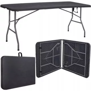 Mesa Dobrável Vira Maleta com Alça Portátil 1.80m Camping Pesca Jardim Área Externa Interna Luvinco