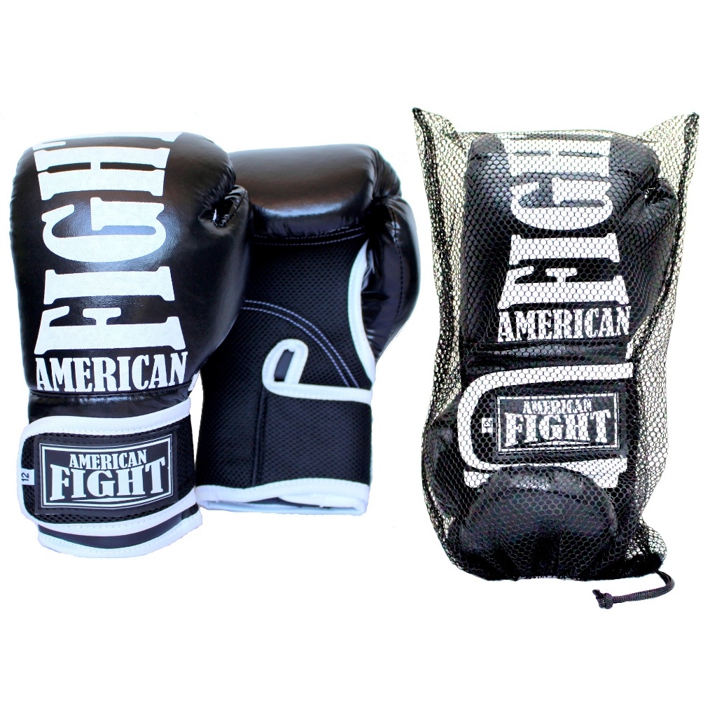 Luva de Boxe / Muay Thai American Fight - Lançamento Promoção - Preto