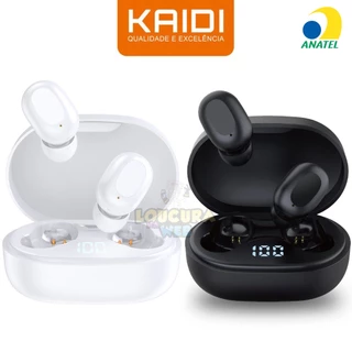 Fone Bluetooth 5.3 Sem Fio Original Kaidi KD 7101 com Visor Led Borrachinhas Touch in ear