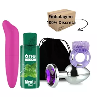 Plug Anal Tamanho M + Vibrador Ponto G + Gel Lubrificante One Sex + Anel Peniano em Oferta na Shopee