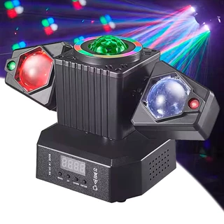 Mini Moving 50W 3 em 1 Rotation Estroboscópio Olho de Anho DMX Auto Sound + Controle