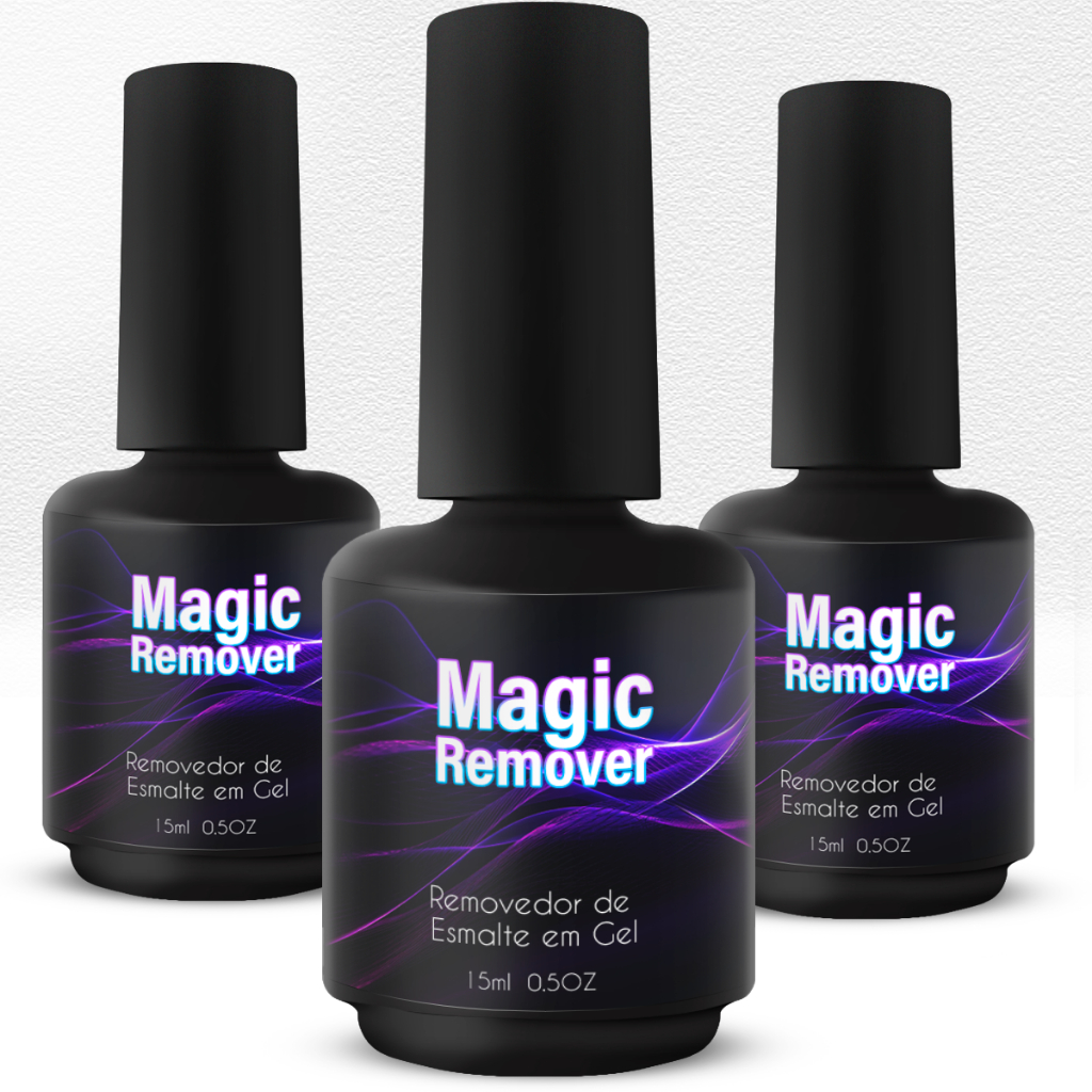 Kit 3 Magic Remover Lirió Removedor Esmalte Em Gel Unha 15ml