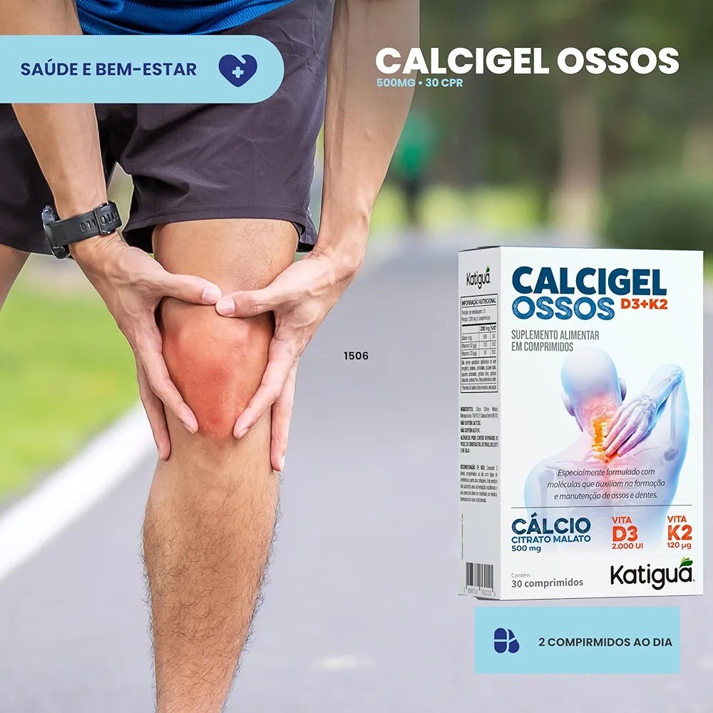 Calcigel Calcio Para O Osso Vitamina D3 + Vitamina K2 Original ...