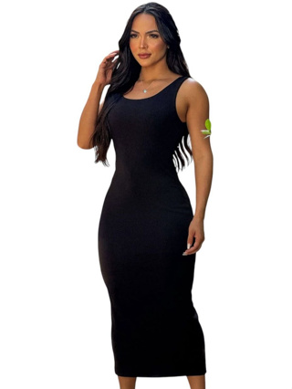 Vestido Feminino Mais Vendido Midi Alça Larga Elegante Gringa Colado