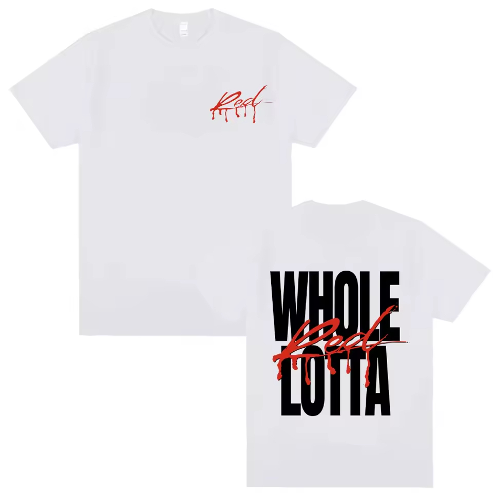 Camiseta Basica e OVERSIZED Playboi Carti Red Whole Lotta I Am