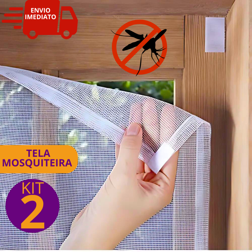 Kit 2 Telas Mosquiteiros Janela Auto Colante Contra Insetos Tela ...
