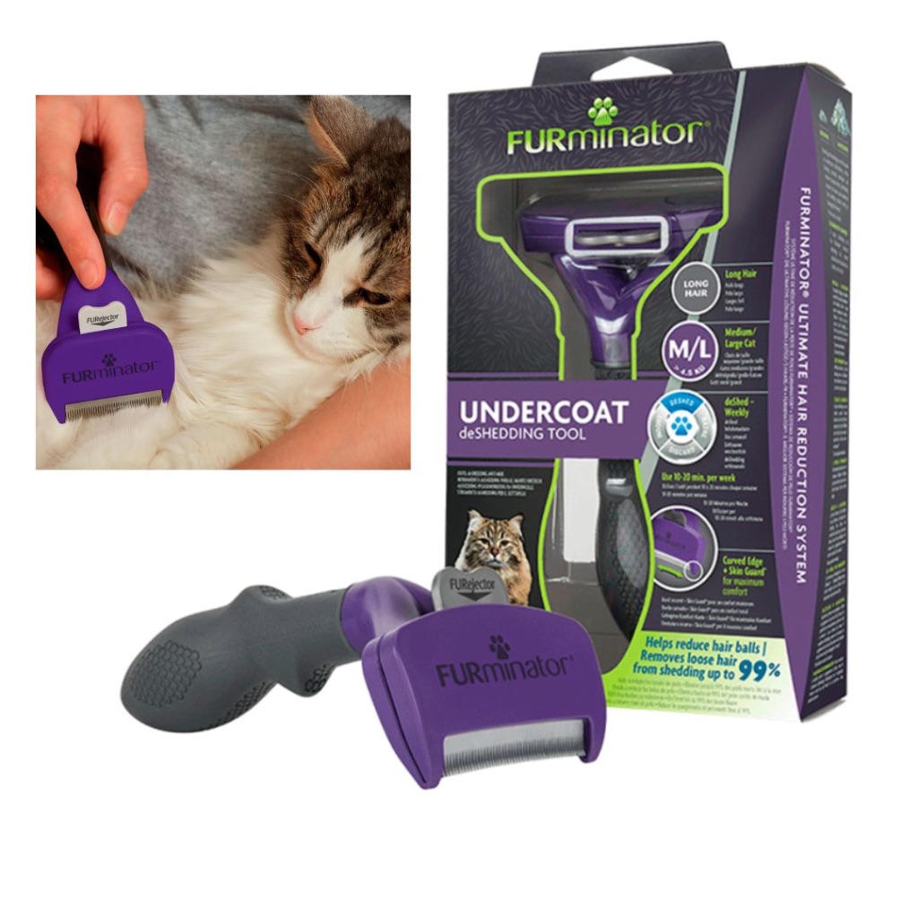 Furminator Escova para remover pelo de Gato pelo Longo Original Rasqueadeira