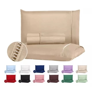 Lencol Queen 400 Fios Micropercal Cama Casal Solteiro Tecido Super Macio em Oferta na Shopee