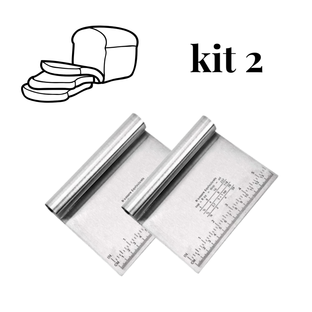 Kit 2 Espátula Em Inox Prática Raspador De Massa Com Cabo Tubular 15cm