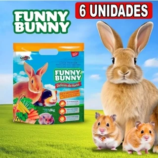6 Funny Bunny 1,8Kg Delícias da Horta Ração para Coelhos, Hamster e Roedores.
