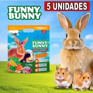 5 Funny Bunny 1,8Kg Delícias da Horta Ração para Coelhos, Hamster e Roedores.