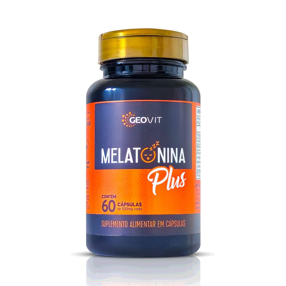 Melatonina Plus com Triptofano 500mg 60 Cápsulas Suplemento Geovit ...