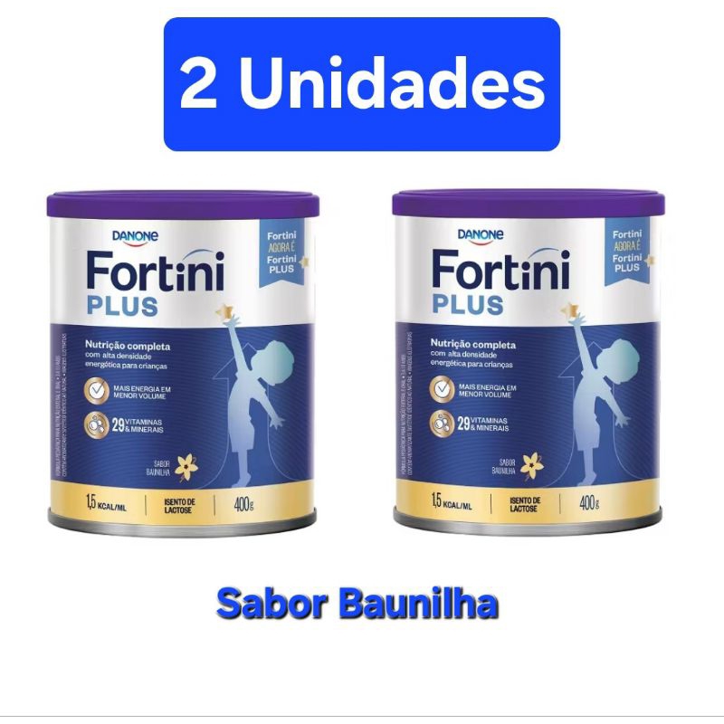 Fortini Plus Pó Baunilha 400g - Kit 2 Unidades | Shopee Brasil