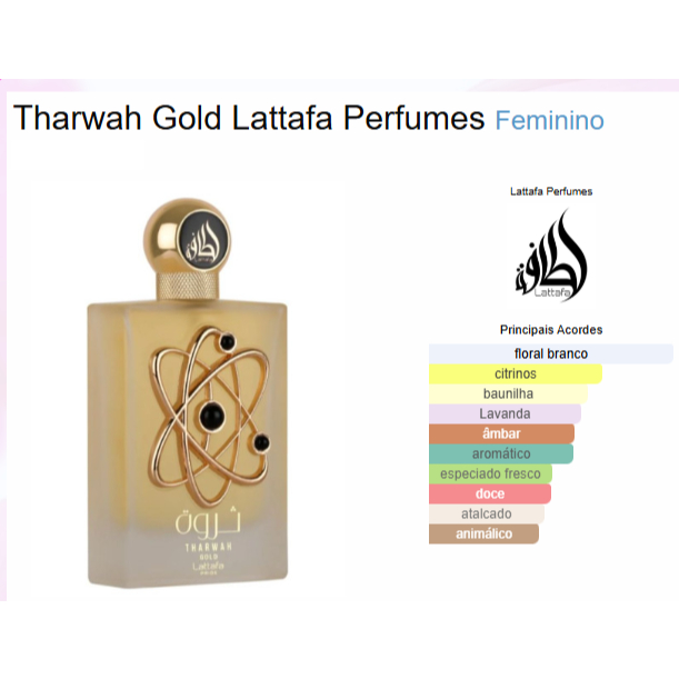 Perfume Árabe Tharwah Gold Lattafa Pride EDP 100ml - Original