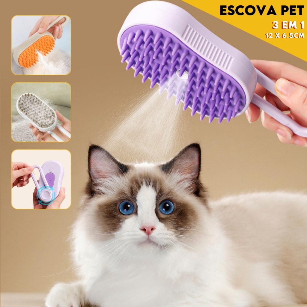 Escova A Vapor 3 em 1 para Pets - Limpeza Sofisticada | Caprioli - Vista Principal
