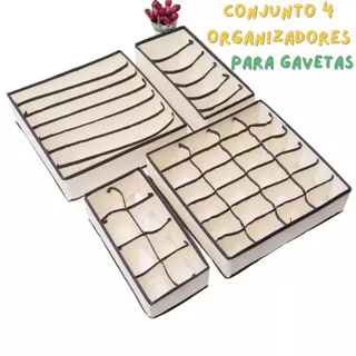 Conjunto 4Pçs De Organizadores Dobráveis Para Roupas Para Seu Guarda Roupa Ou Gavetas Anti Poeira em Oferta na Shopee
