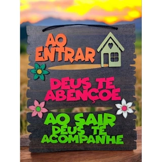 Placa Decorativa Mdf Modelo Ao Entrar cores em NEON Vivo