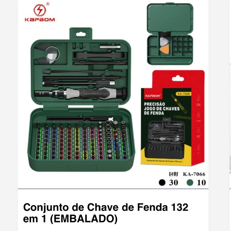 PRECISAO JOGO DE CHAVE DE FENDA 132 em 1 kapbom ka-7066