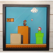 🎮Quadro 3D Colecionável Super Mario Bros. 3 - O clássico eterno dos videogames em uma arte exclusiva