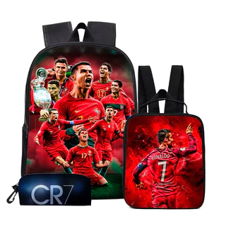 kit mochila Cristiano Ronaldo +lancheira térmica e estojo escolar