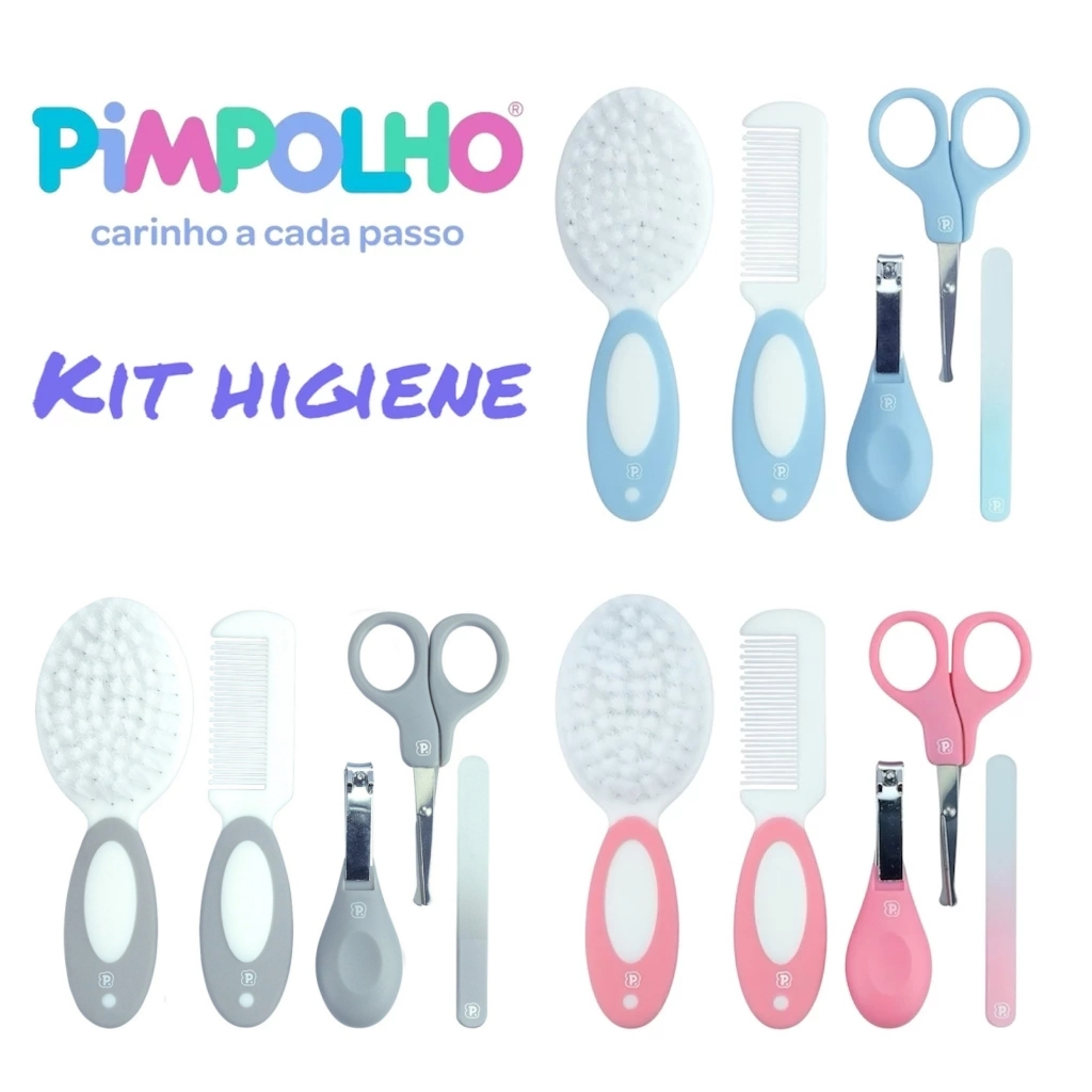 Kit Higiene Bebê Completo 5 Peças - Para Recém-Nascido com Escova Macia ...