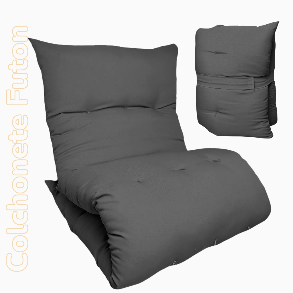 Colchonete Futon Solteiro Dobrável Enrolável Decorativo acampamento Almofada 170X60 CM