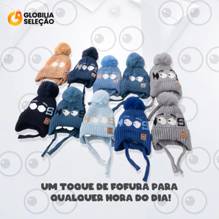 Gorro Touca Infantil Criança Menino Menina Tricotado Quente Fashion Para 3 a 9 anos MZ0369OL em Oferta na Shopee