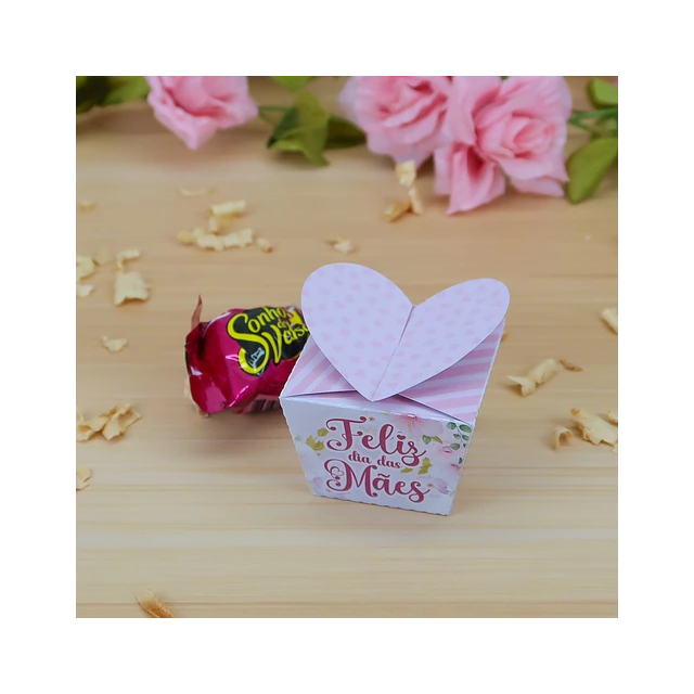 Caixa coração para 1 doce ou chocolate Mimo Dia das Mães 2025 10/15/25 unidades em Oferta na Shopee