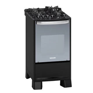 FOGÃO SUGGAR MASTER GRILL 4 BOCAS PRETO