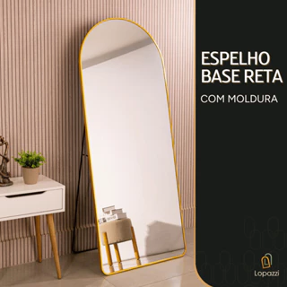 Espelho Base Reta Corpo Inteiro 170x70 Com Suporte de Chão Moldura Alumínio Quarto Sala Decorativo em Oferta na Shopee