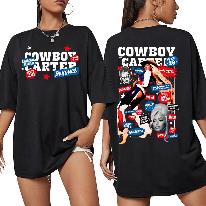 Camiseta Basica e OVERSIZED Beyonce Cowboy Carter Rodeo Aesthetic
