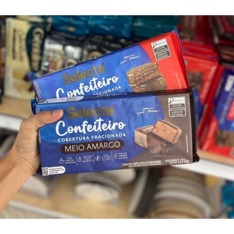 Cobertura Fracionada Selecta Confeiteiro – Meio Amargo e ao Leite ...