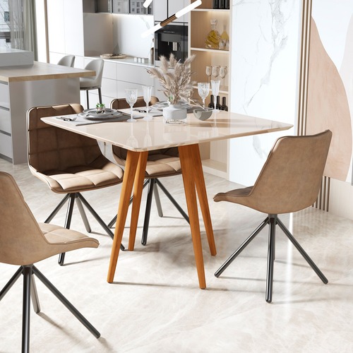 Mesa De Jantar Cozinha 2 Modelos De Montagem Pés Madeira 4 Lugares
