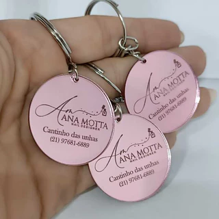 Chaveiro de Acrílico Espelhado pequeno Personalizado 50 unidades em Oferta na Shopee