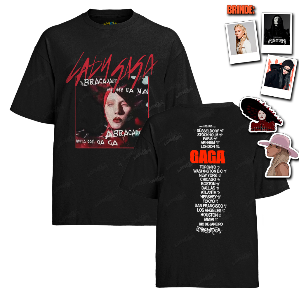 Camiseta regata machao oversized lady gaga album mayhem no brasil rio de janeiro world tour em