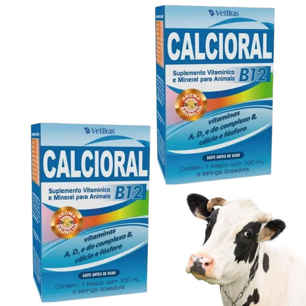 Suplmento Mineral E Vitamina Calcioral B12 100ml Para Animas Cachorro ...