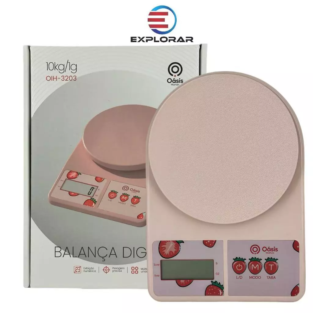 Balança Digital Cozinha Rosa