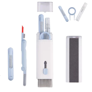 Kit De Escova De Limpeza De Teclado 7 Em 1 Multifuncional Portátil Para Computador/Fone De Ouvido/Ferramentas
