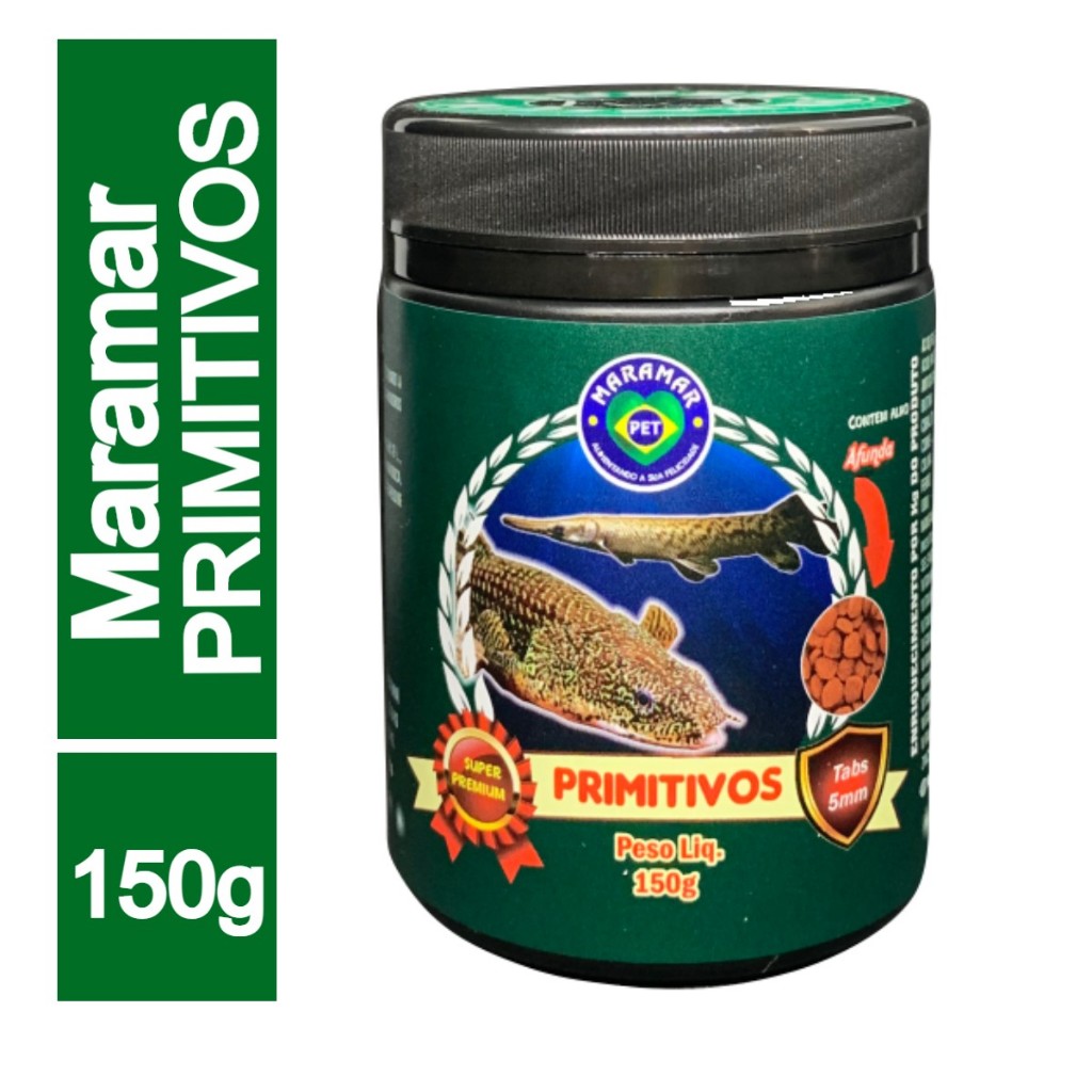 Ração Maramar Primitivos 150g 5mm Grão Afunda Para Peixes Ornamentais ...