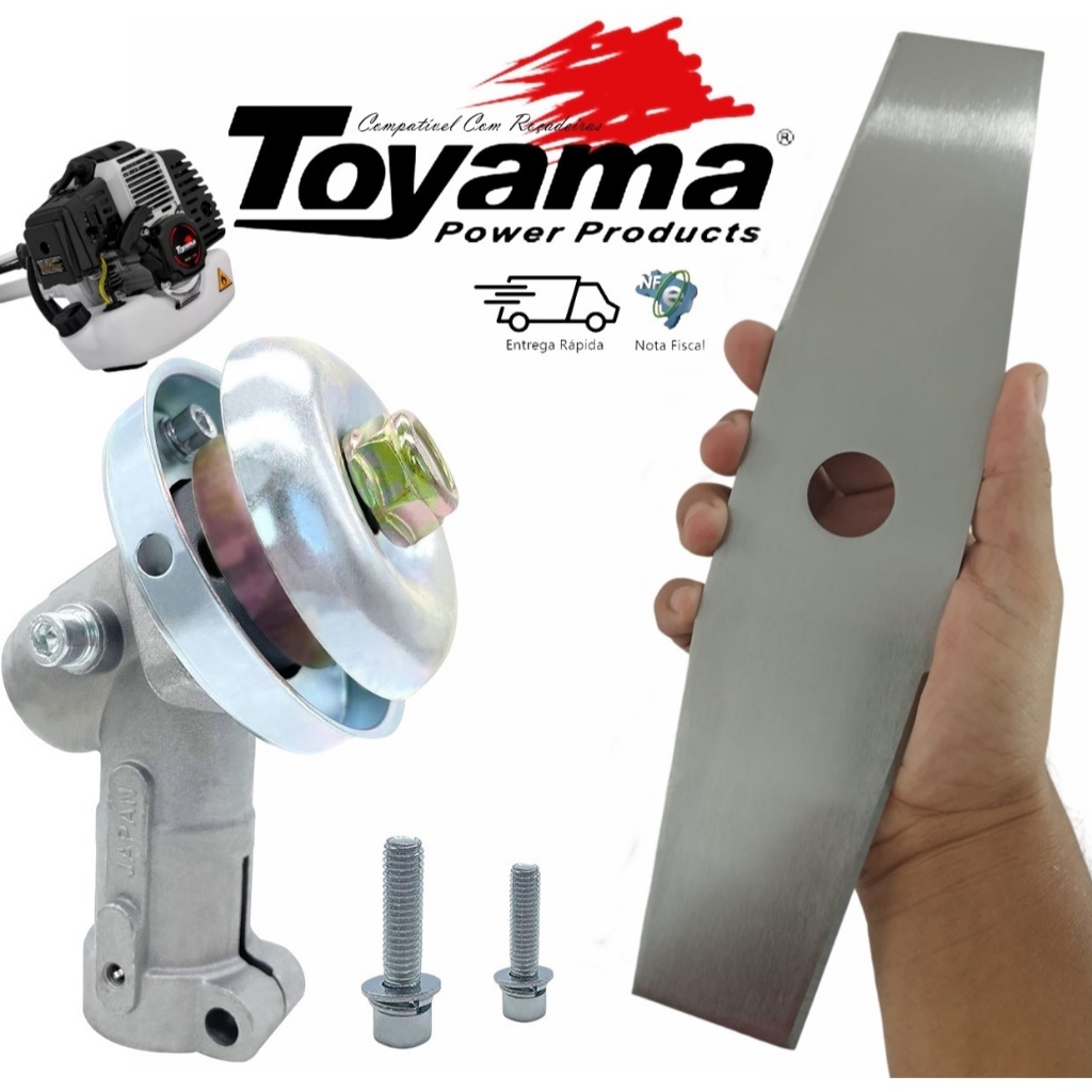 Caixa Transmissão Ponteira + Lâmina 2 Pontas P/ Roçadeira Toyama