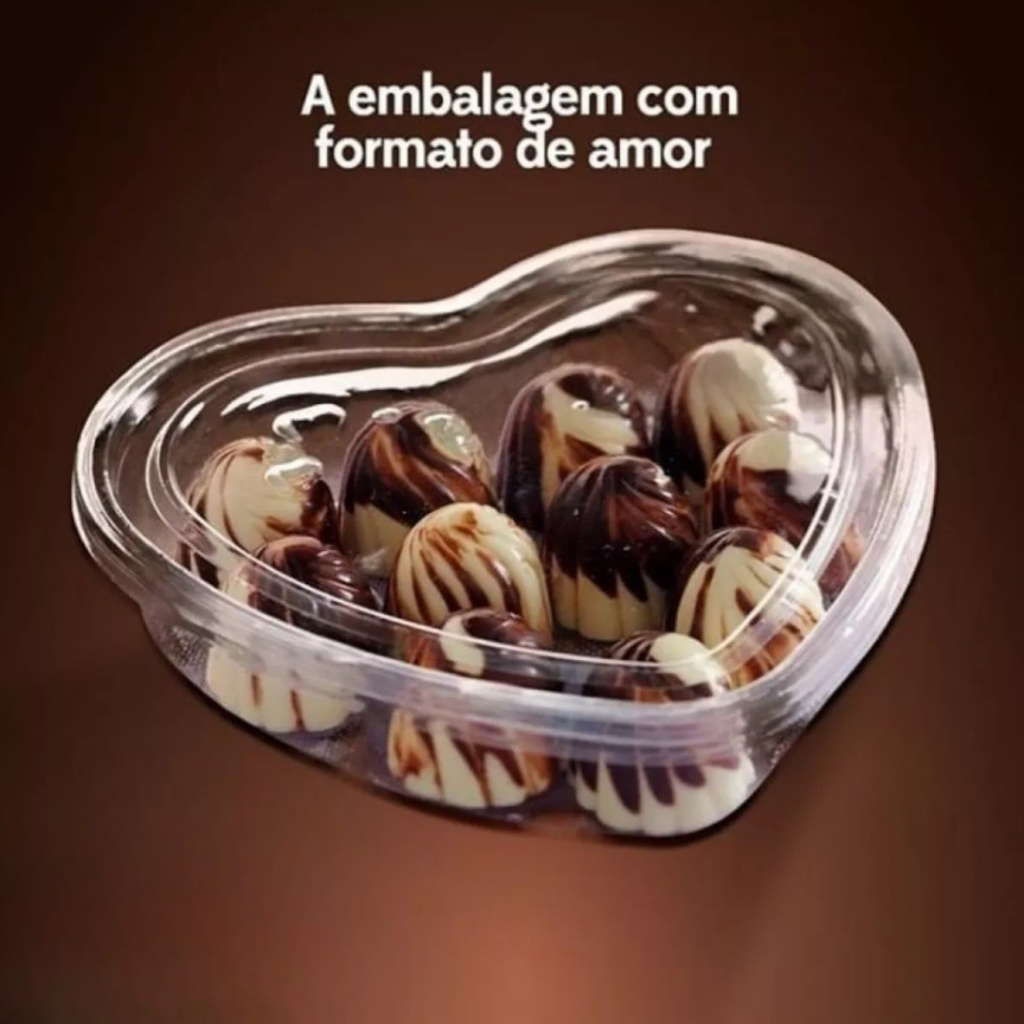 50 Embalagem Doce Coração Ideal para Kits, Presentes, Bombon