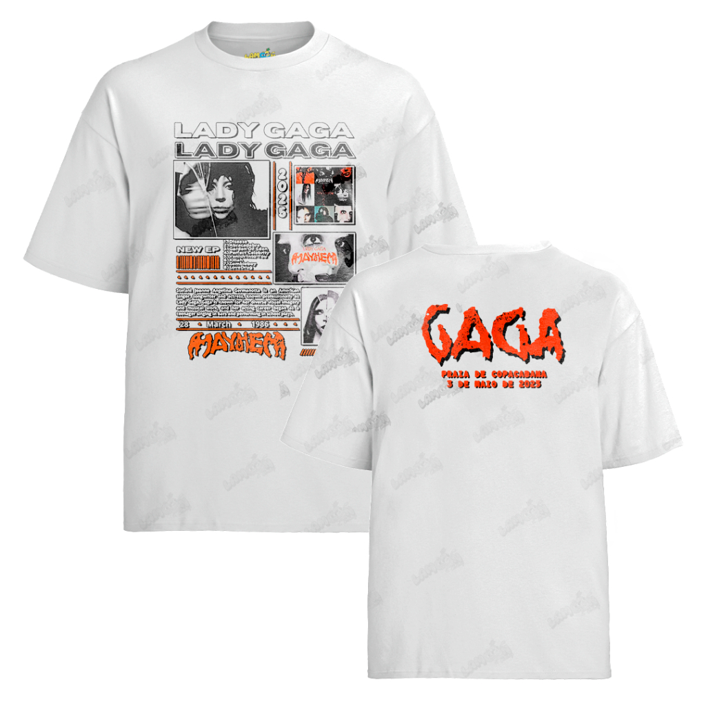 Camiseta Algodão Tshirt Unissex Lady Gaga Mayhem 2025 Novo Álbum