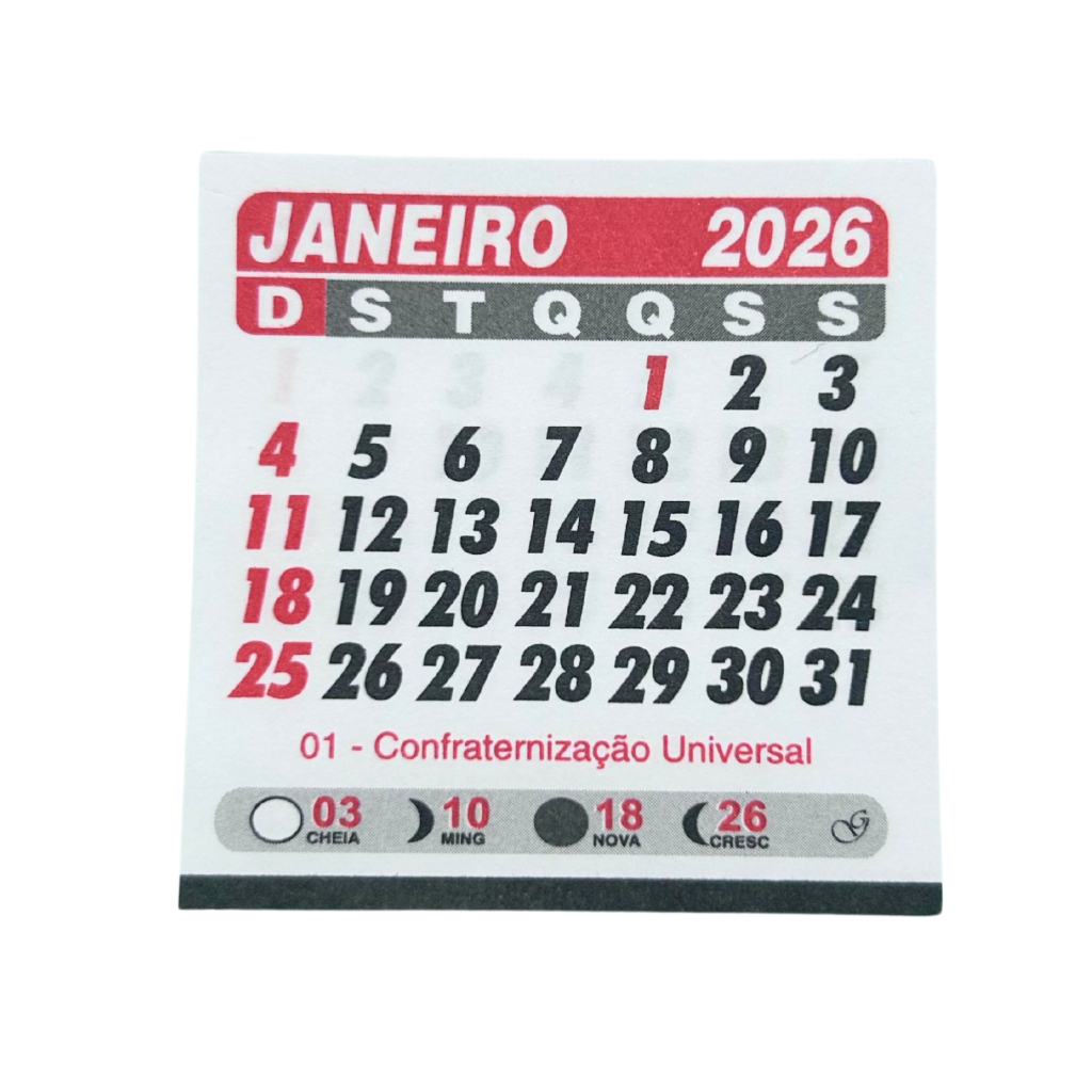 1000 Unidades Mini Calendário 2026 5x5 Bloco Bloquinho Para Ímã De ...