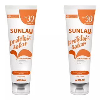 Kit 2 Protetor Bloqueador Solar Sunlau FPS 30 - 120 ml