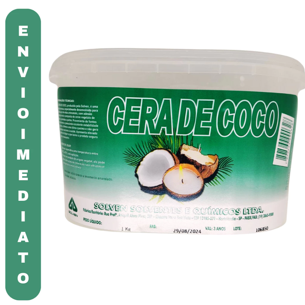 Cera De Coco Para Velas Aromáticas 100% Vegetal Vegana - Solven 1 Kg