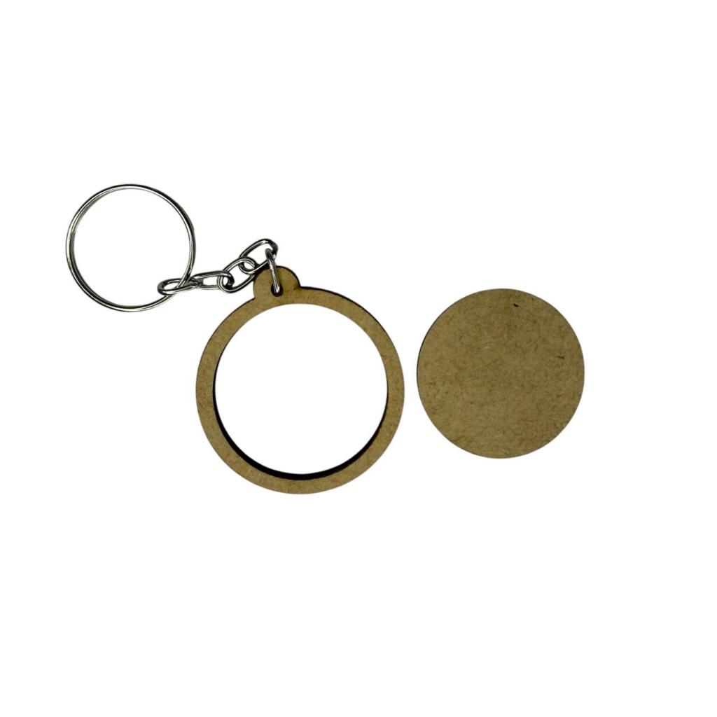 Kit 10 20 30 40 50 Mini Bastidores Redondo em MDF Cru Pingente Colar Chaveiro com argolas