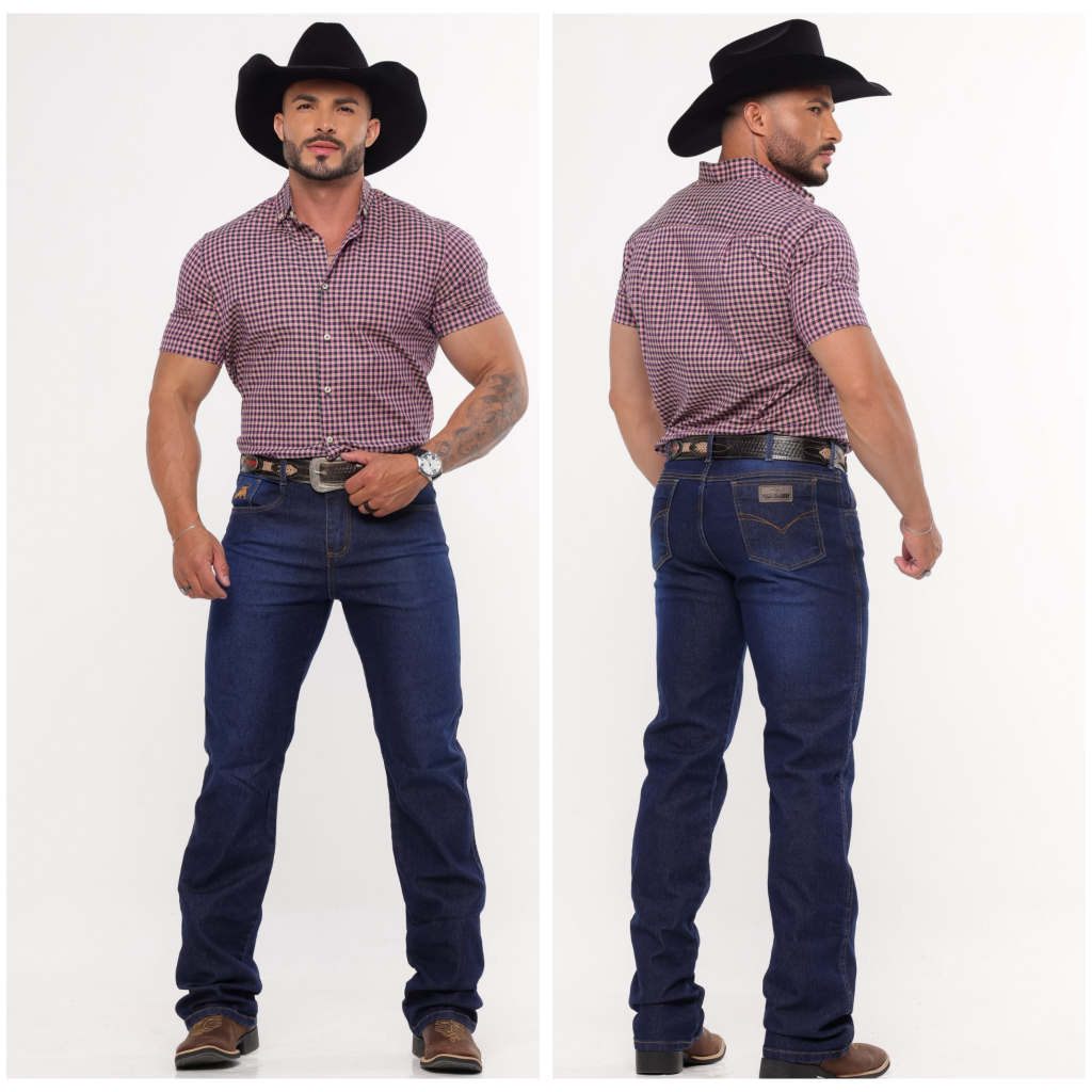 Calça Country Boiadeiro Tradicional Rodeio Montaria com Lycra Elastano ...
