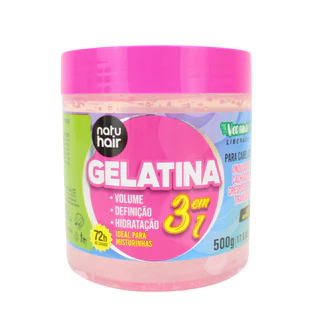 Gelatina Modeladora de Cachos S.O.S NatuHair 3 em 1 500G